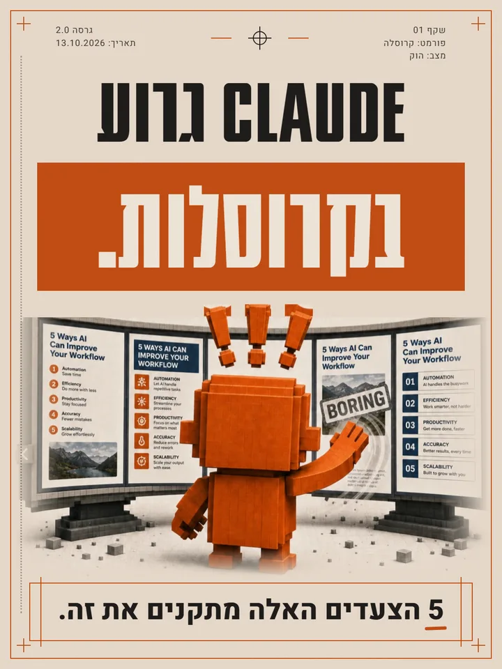 שקף 1: Claude גרוע בקרוסלות. 5 הצעדים האלה מתקנים את זה.